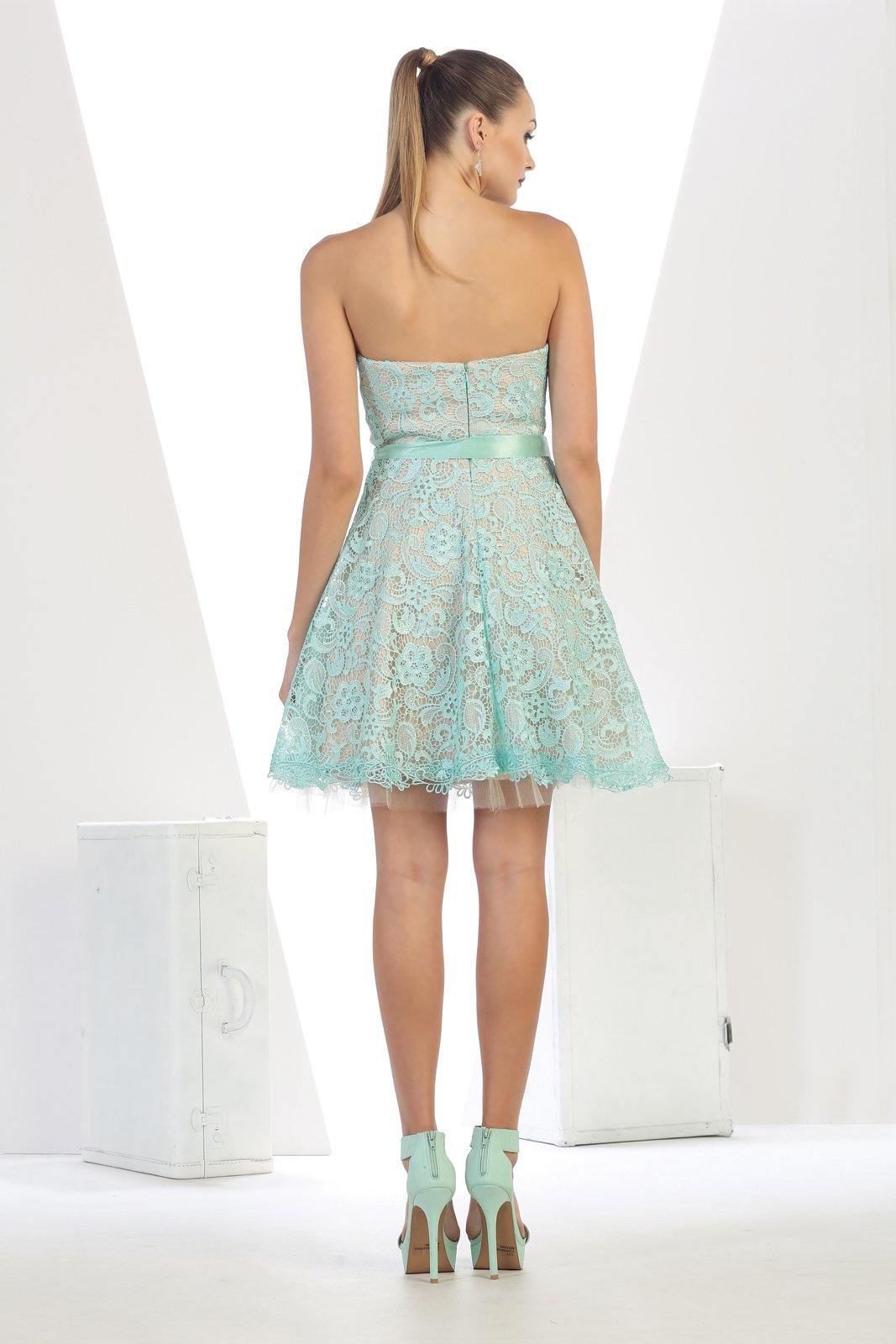 Short Strapless Dress Formal Cocktail - The Dress Outlet May Queen