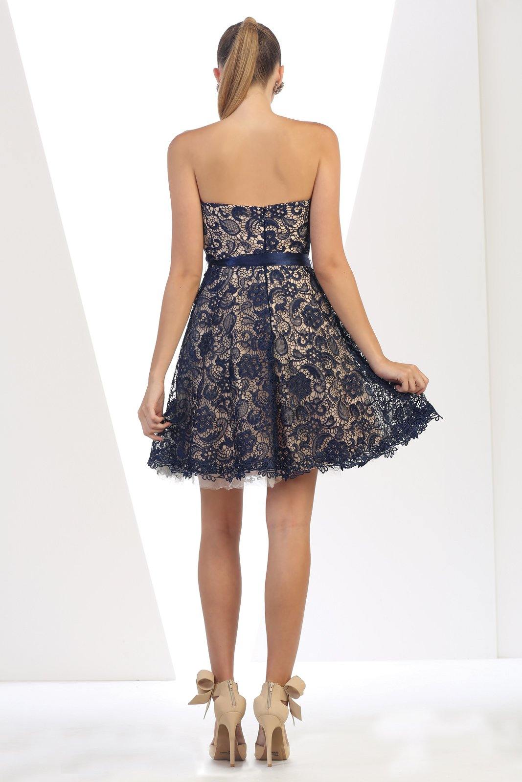 Short Strapless Dress Formal Cocktail - The Dress Outlet May Queen