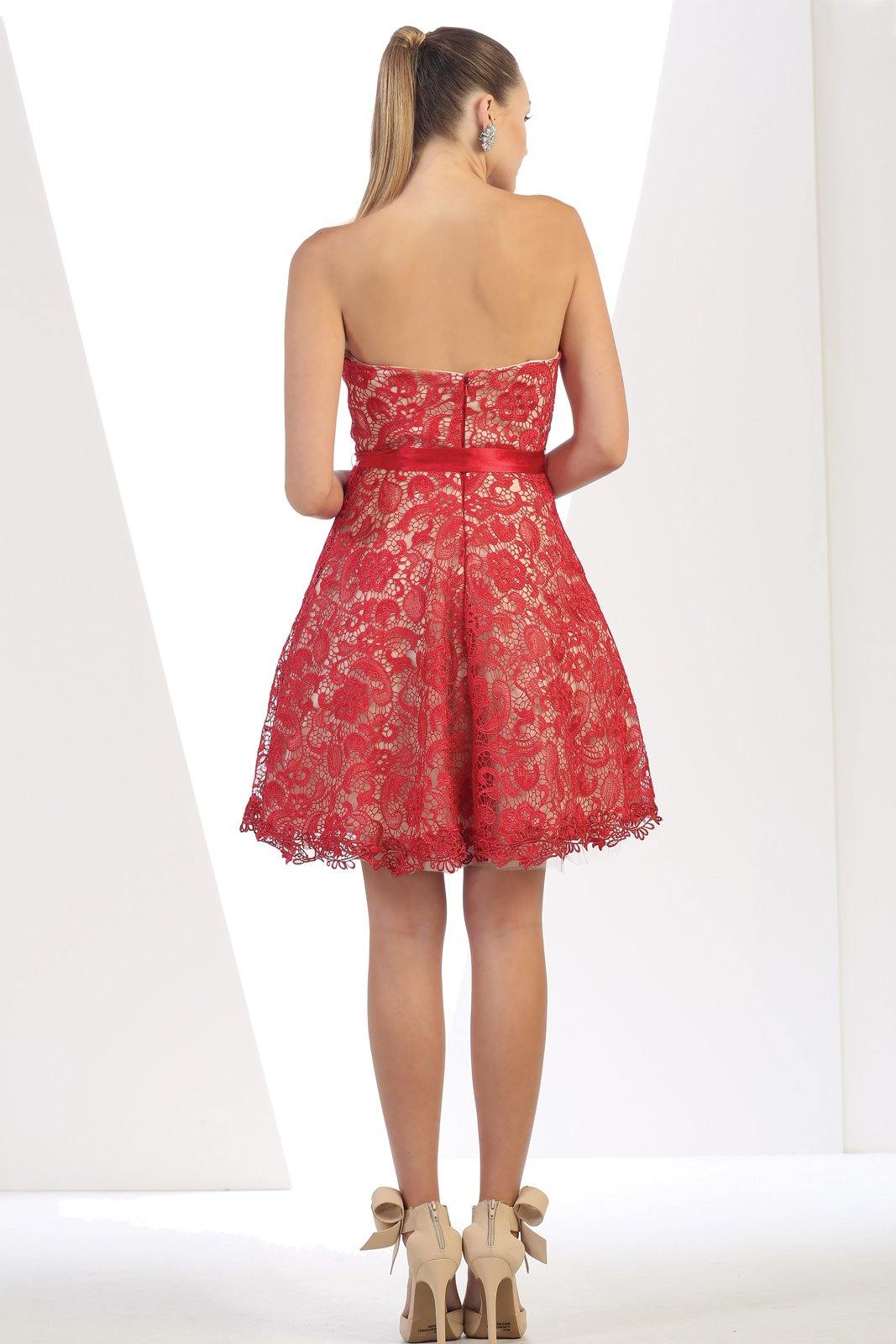Short Strapless Dress Formal Cocktail - The Dress Outlet May Queen