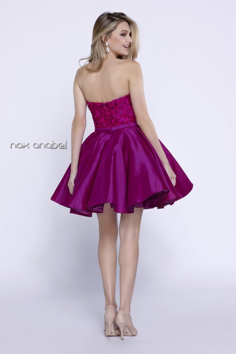 Short Strapless Formal Prom Homecoming Dress - The Dress Outlet Nox Anabel