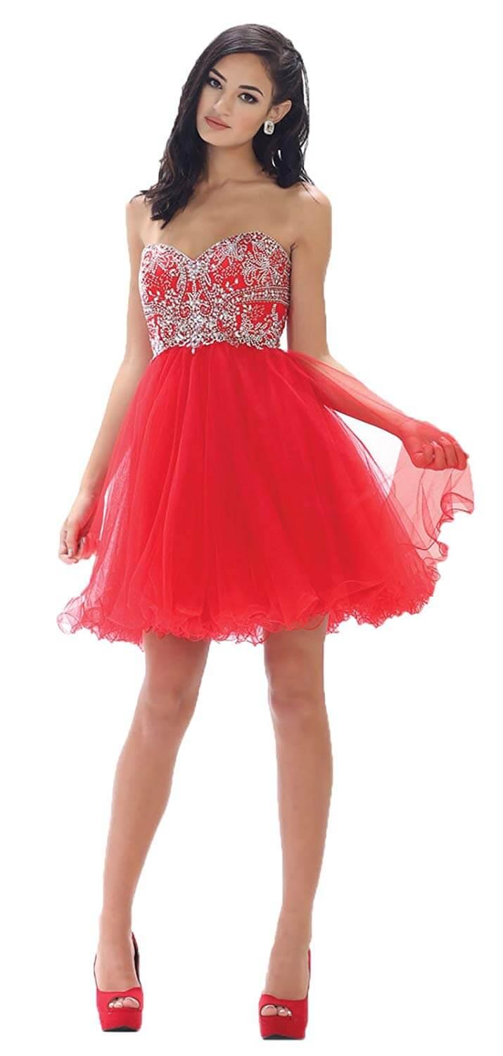 Short Strapless Homecoming Prom Dress - The Dress Outlet May Queen