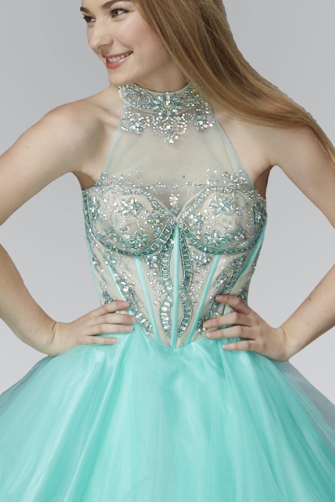Short Tulle Dress with Rolled Hem