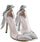 Silver Bowtie Butterfly Knot Wedding High Heel Shoes - The Dress Outlet GY