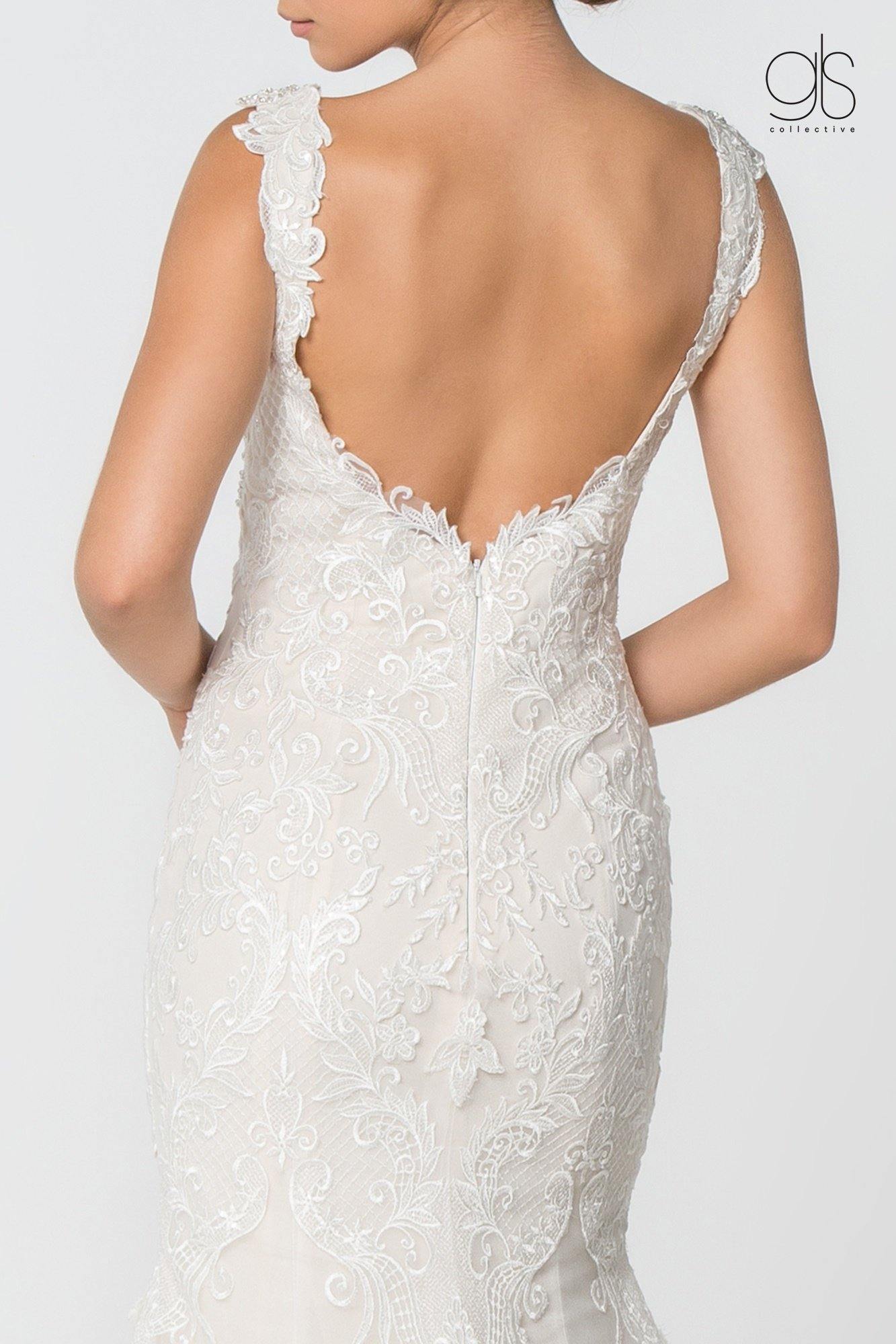 Simple Lace Mermaid Wedding Long Dress - The Dress Outlet Elizabeth K