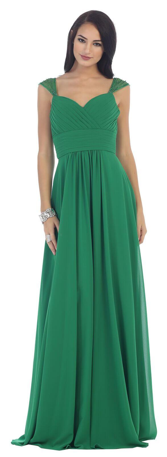 Simple Long Formal Plus Size Bridesmaids Dress - The Dress Outlet May Queen