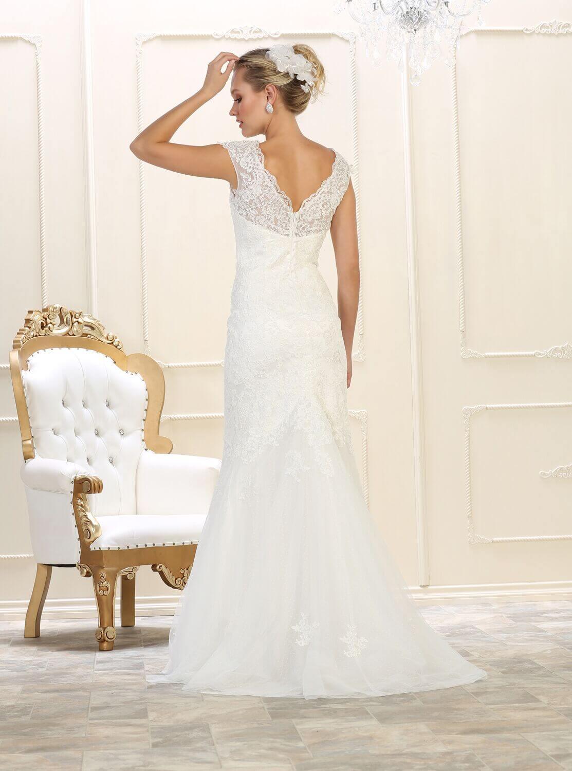 Simple Long Plus Size Wedding Dress - The Dress Outlet May Queen