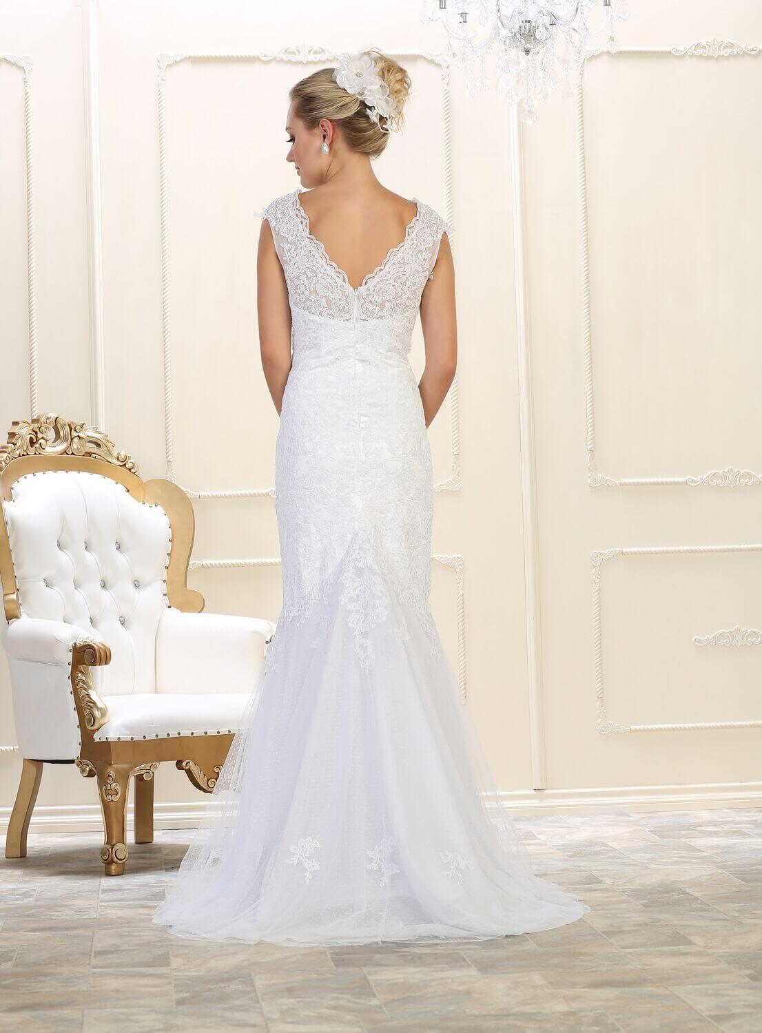 Simple Long Plus Size Wedding Dress - The Dress Outlet May Queen