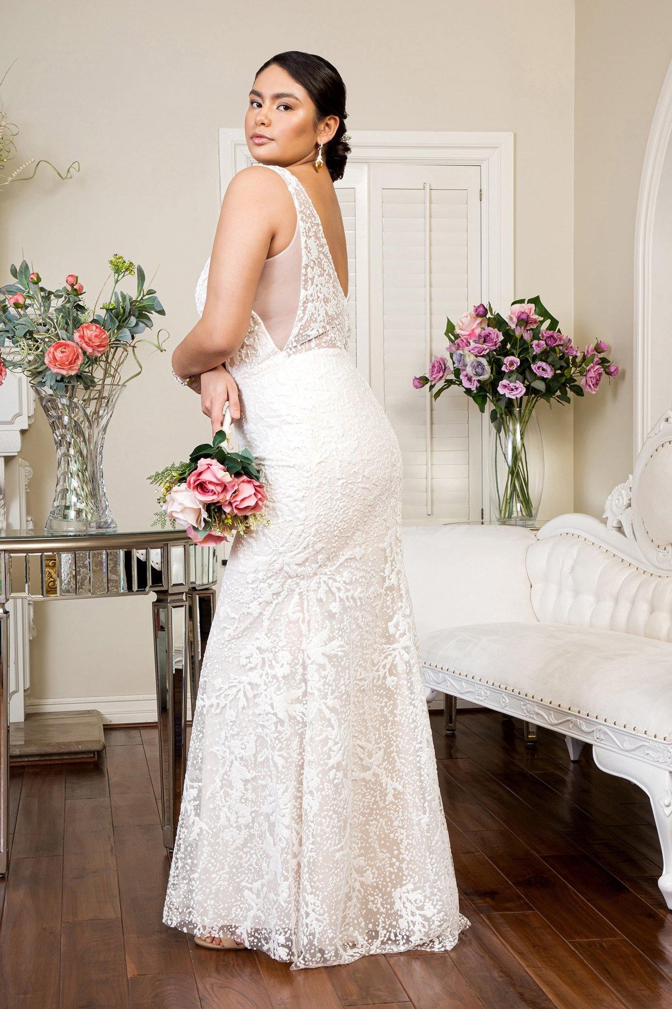Simple Long Sleeveless Mermaid Wedding Gown Sale