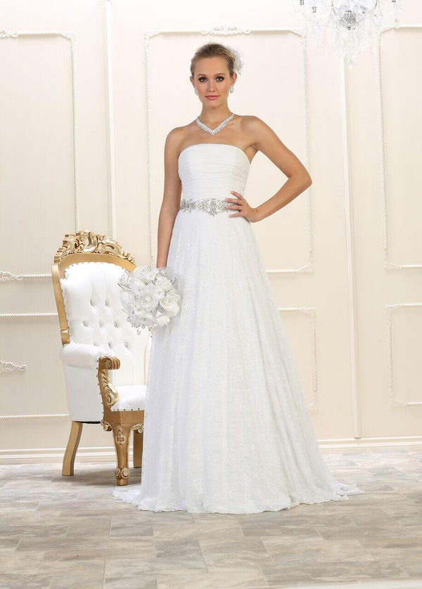 Simple Strapless Wedding Dress