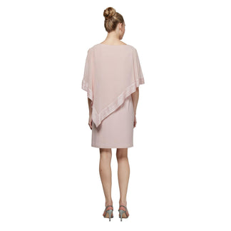 17955 Black-Silver Chiffon Cape Sequins Dress main image 0