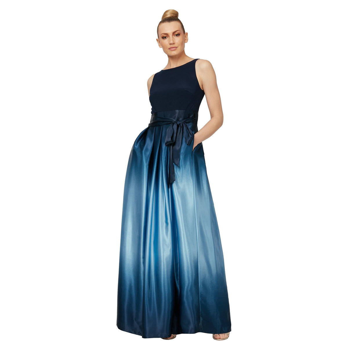 Formal Dresses Long Formal Ombre Evening Dress Navy Wedgewood