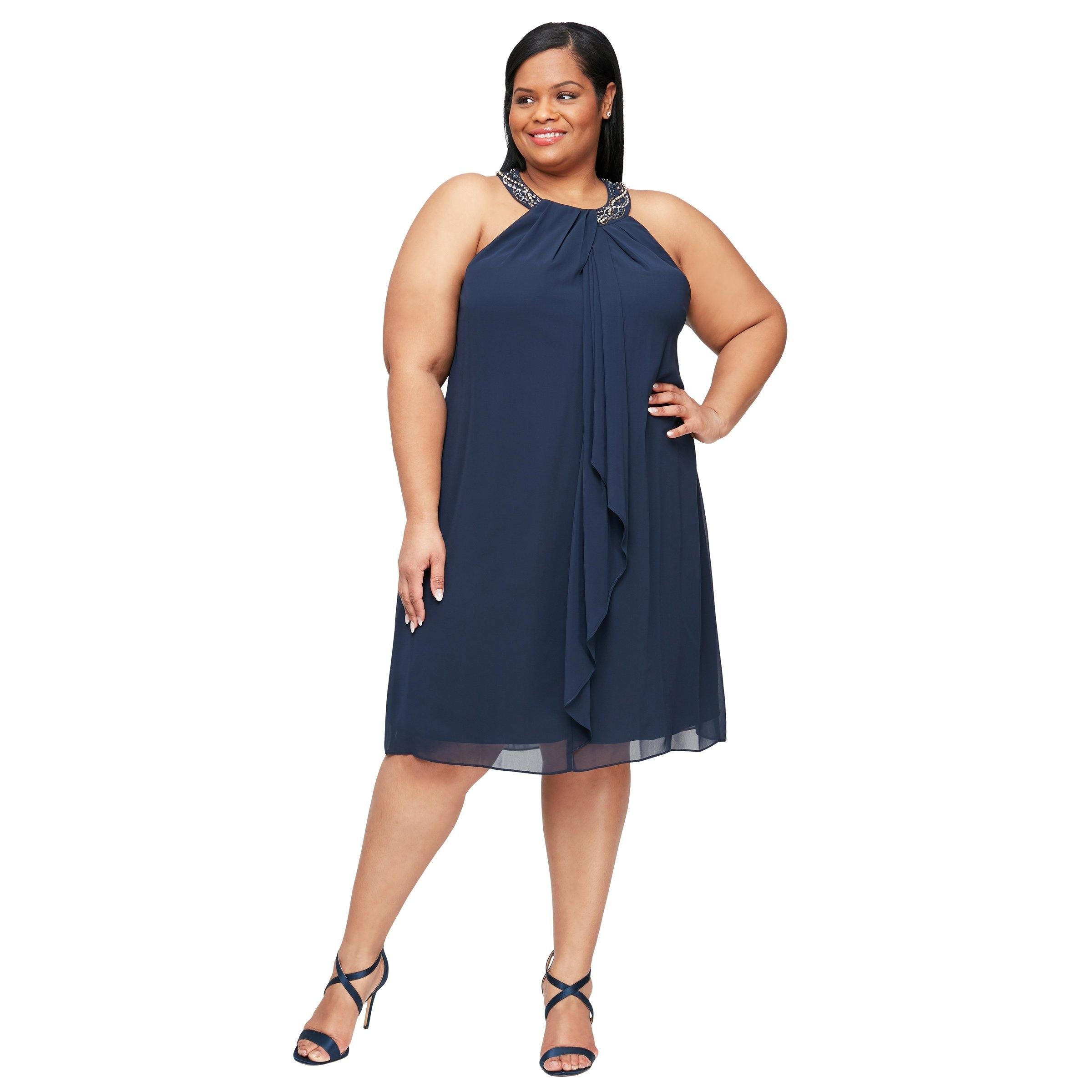 SL Fashions Short Plus Size Dress 611105 - The Dress Outlet