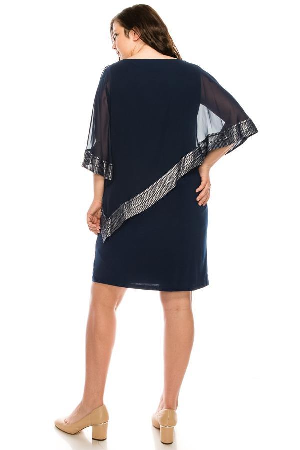 SL Fashions 611176 Short Plus Size Chiffon Dress