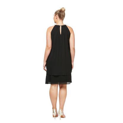 SL Fashions Short Halter Dress 613664 - The Dress Outlet