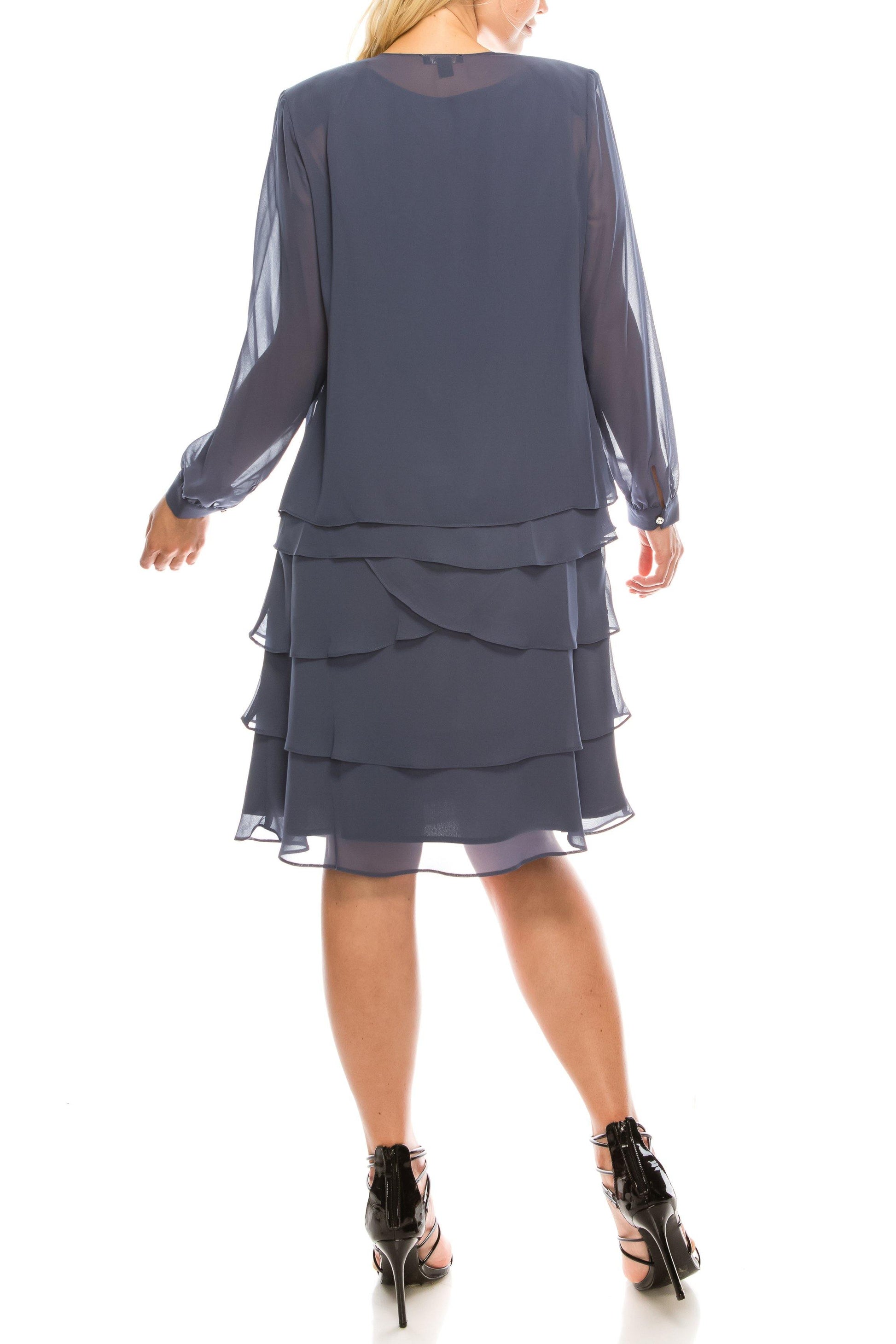 SL Fashions 9170355 Mother of the Bride Chiffon Piece Set Dress