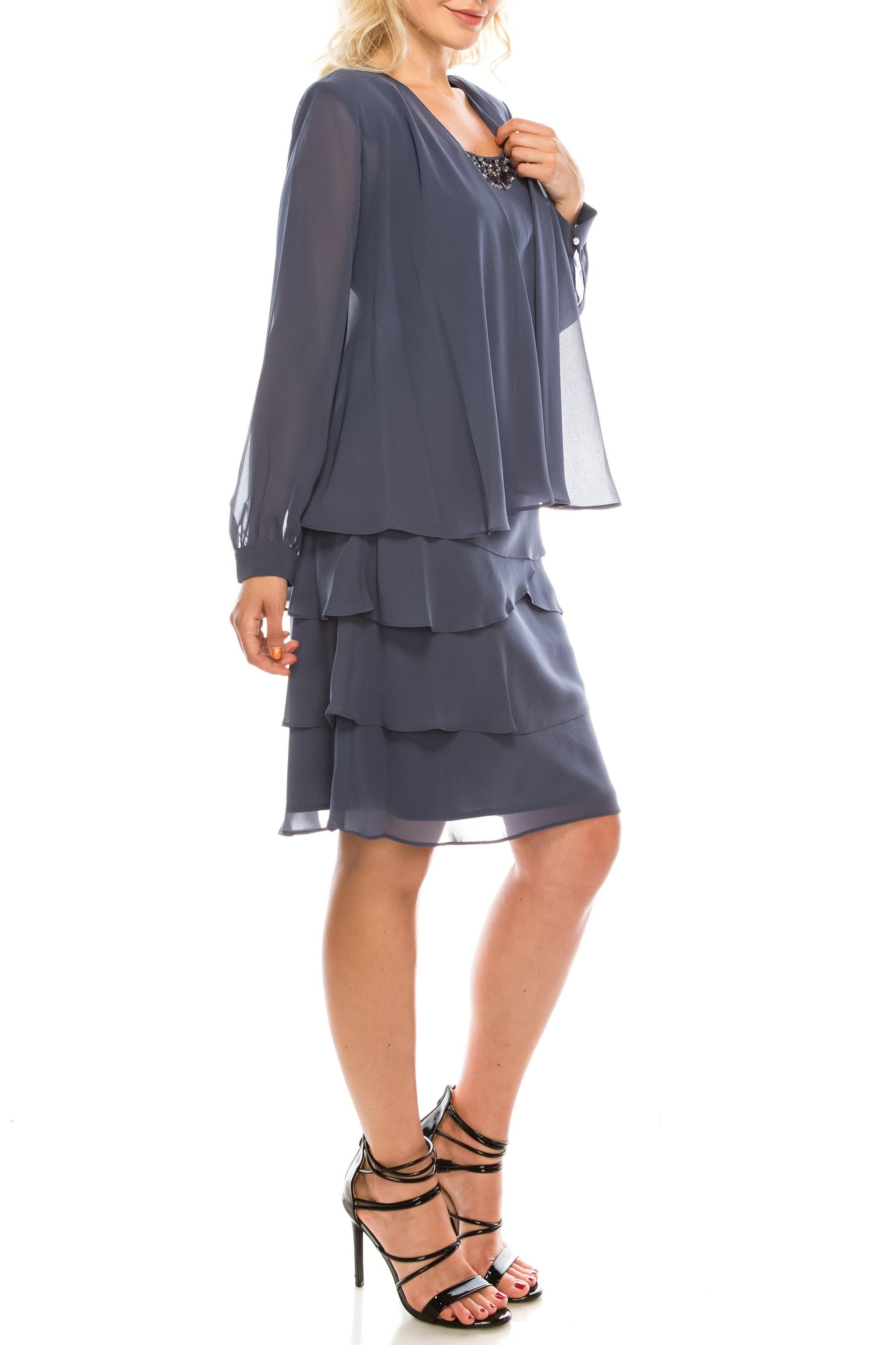 SL Fashions 9170355 Mother of the Bride Chiffon Piece Set Dress