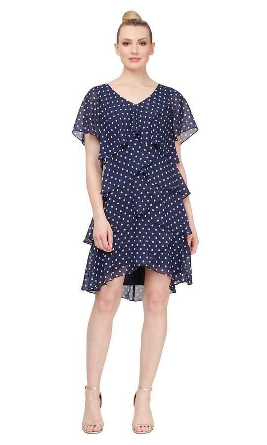SL Fashion Polka Dot Short Dress 9171352 - The Dress Outlet