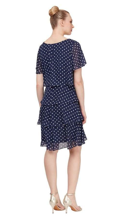 SL Fashion Polka Dot Short Dress 9171352 - The Dress Outlet