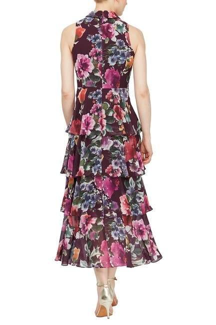 SL Fashions 9171499 Long Floral Formal Dress