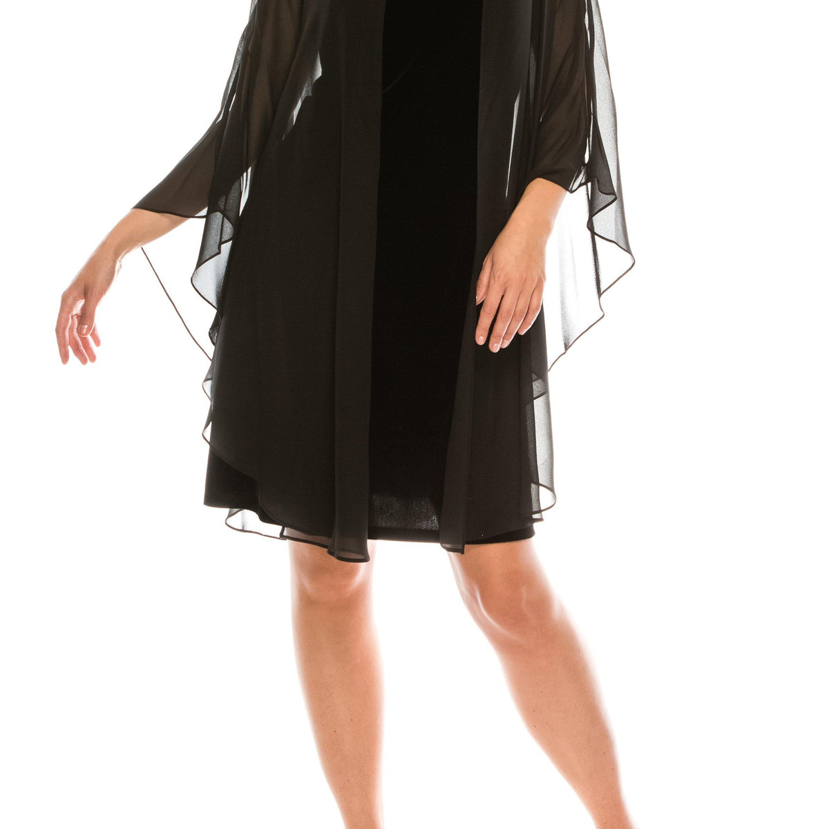 SL Fashions 9190108 Short Mother of the Bride Chiffon Jacket Dress