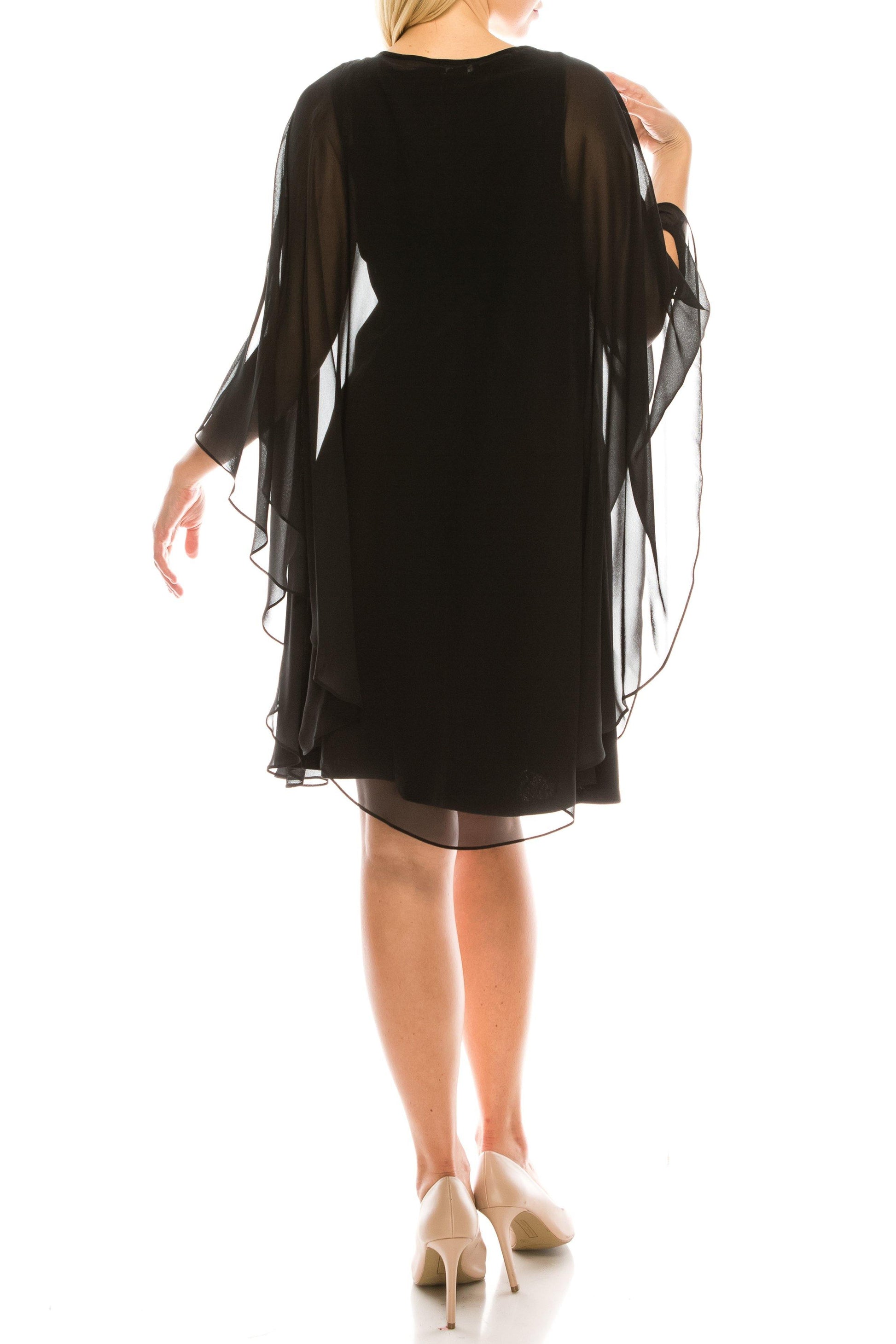 SL Fashions 9190108 Short Mother of the Bride Chiffon Jacket Dress