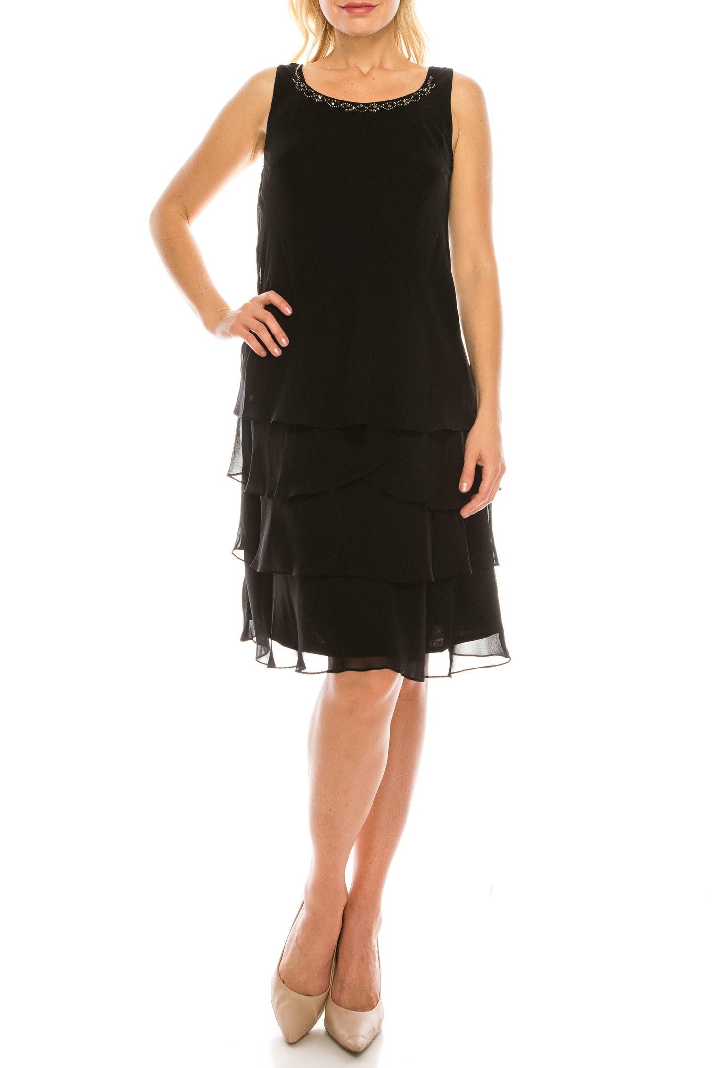 SLNY Short Plus Size Evening Jacket Dress - The Dress Outlet