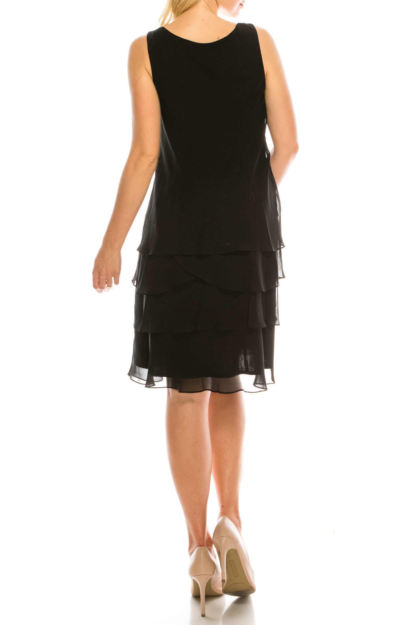 SLNY Short Plus Size Evening Jacket Dress - The Dress Outlet