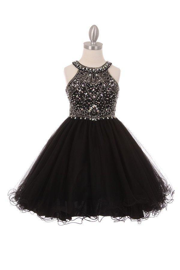 Sleeveless Embellished Short Party Dress Flower Girl - Aqua / 6 Sleeveless Embellished Short Party Dress Flower Girl - Aqua / 6