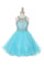 Sleeveless Embellished Short Party Dress Flower Girl - The Dress Outlet Cinderella Couture