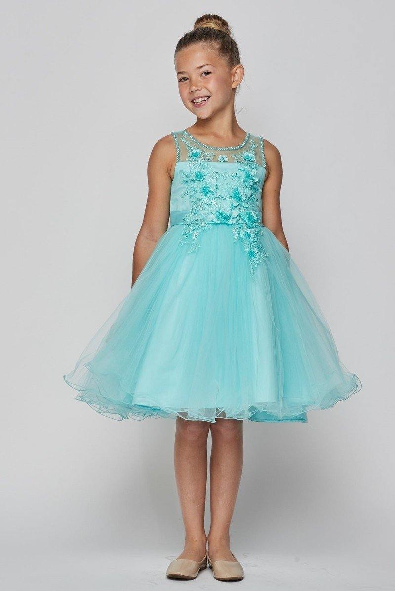 Girls turquoise party dress sale