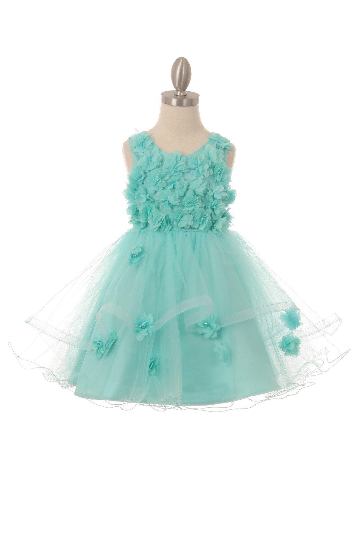 Sleeveless Embellished Short Party Flower Girls Dress - The Dress Outlet Cinderella Couture