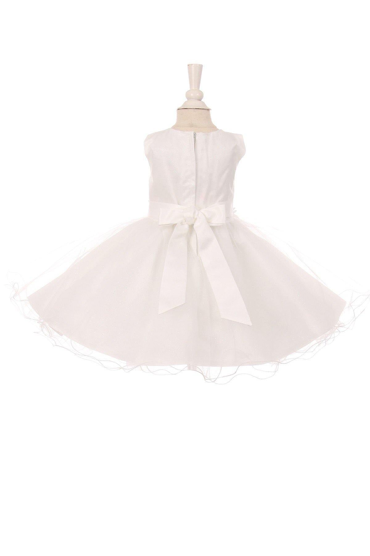 Sleeveless Embroidered Design Flower Girls Dress - The Dress Outlet Cinderella Couture