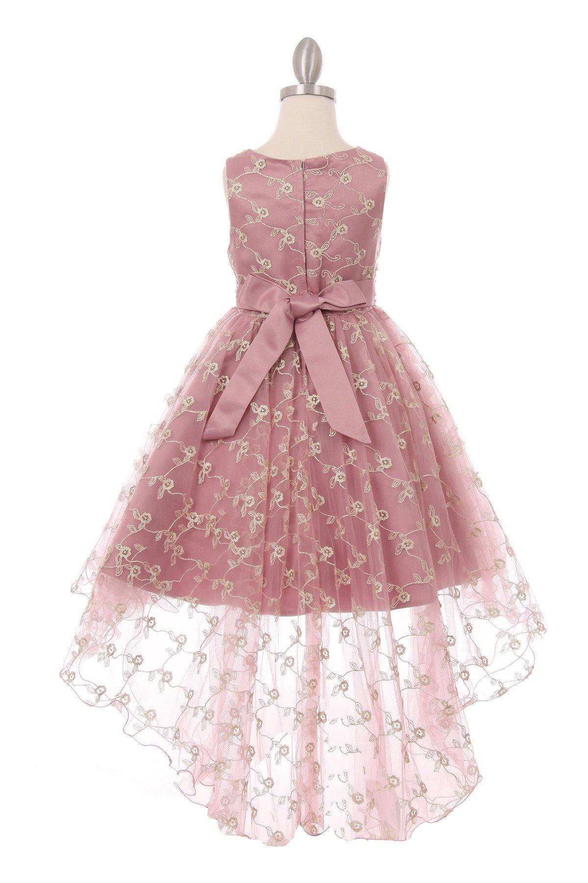 Sleeveless Embroidery Flower Girls Dress