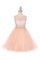 Sleeveless Illusion Neckline Sparkle Flower Girl Dress - The Dress Outlet Cinderella Couture