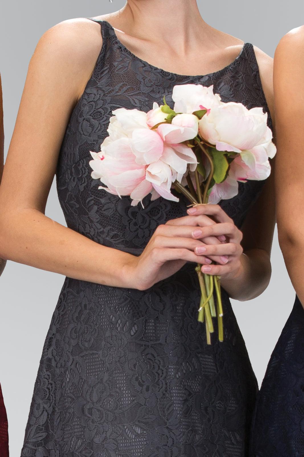 Sleeveless Lace Open Back Prom Dress Formal - The Dress Outlet Elizabeth K