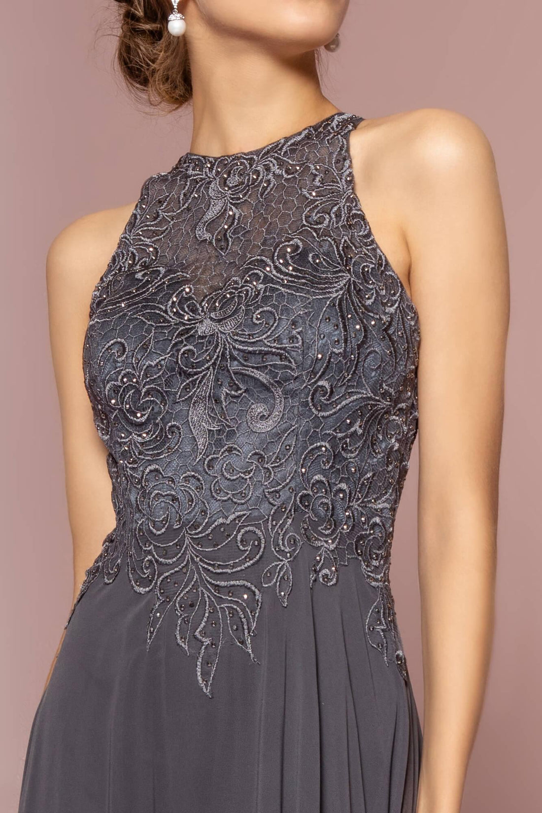Mauve Sleeveless Long Prom Gown Formal Dress for $181.99 – The Dress Outlet