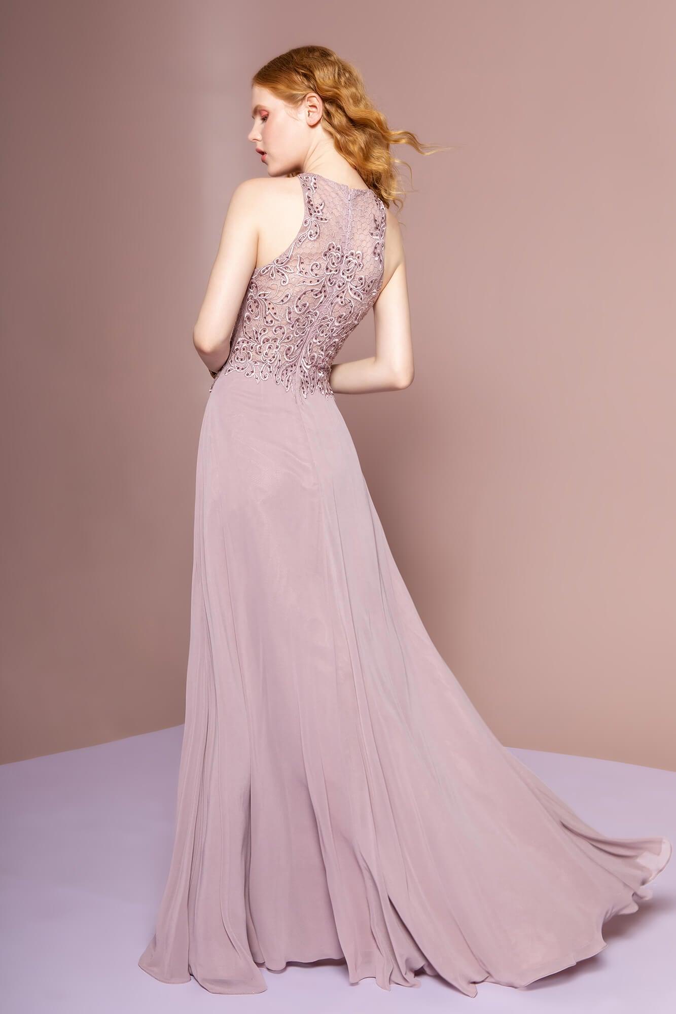 Mauve Sleeveless Long Prom Gown Formal Dress for $181.99 – The Dress Outlet