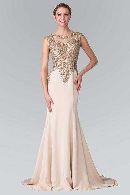 Sleeveless Prom Long Dress Formal Train - The Dress Outlet Elizabeth K