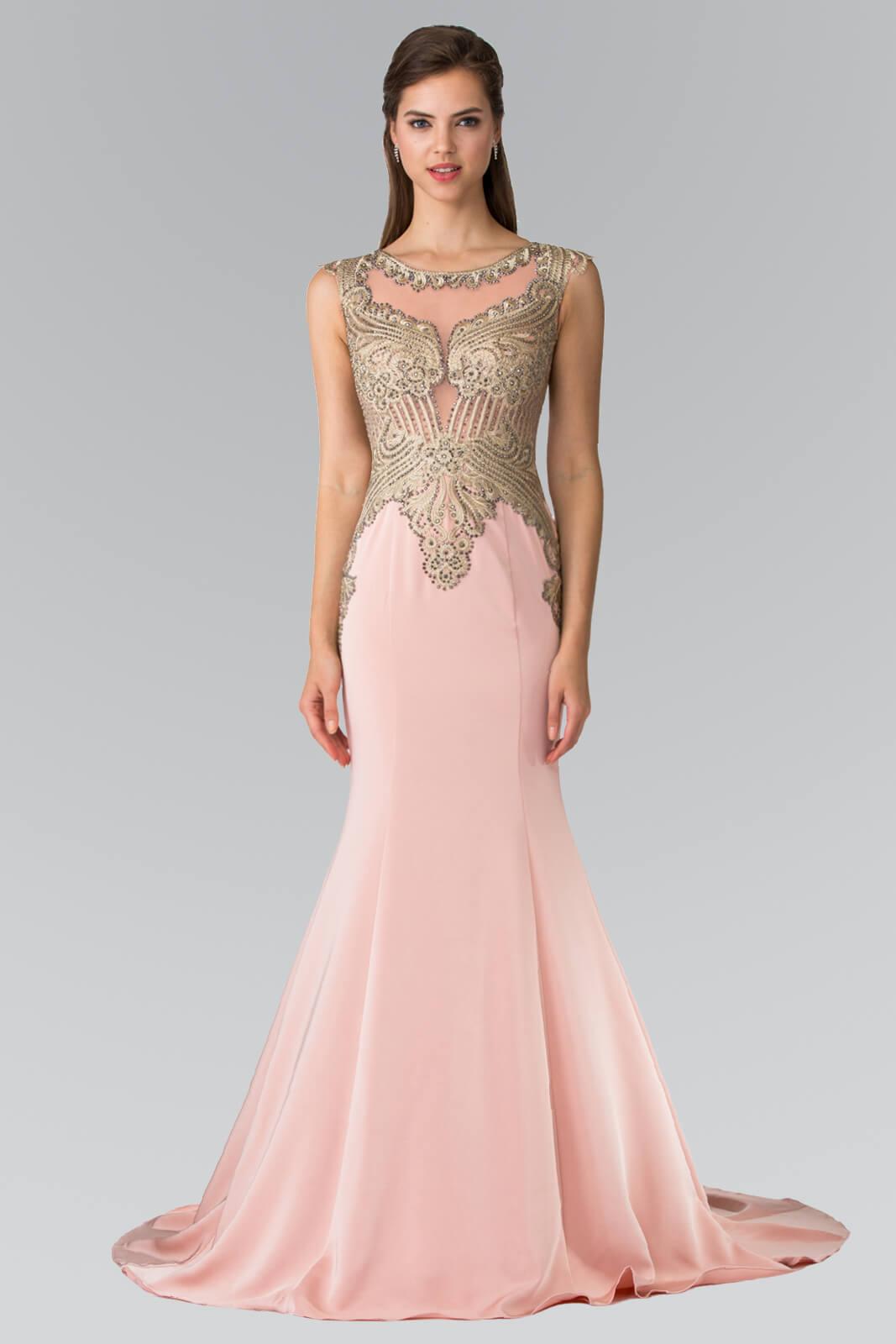 Sleeveless Prom Long Dress Formal Train - The Dress Outlet Elizabeth K