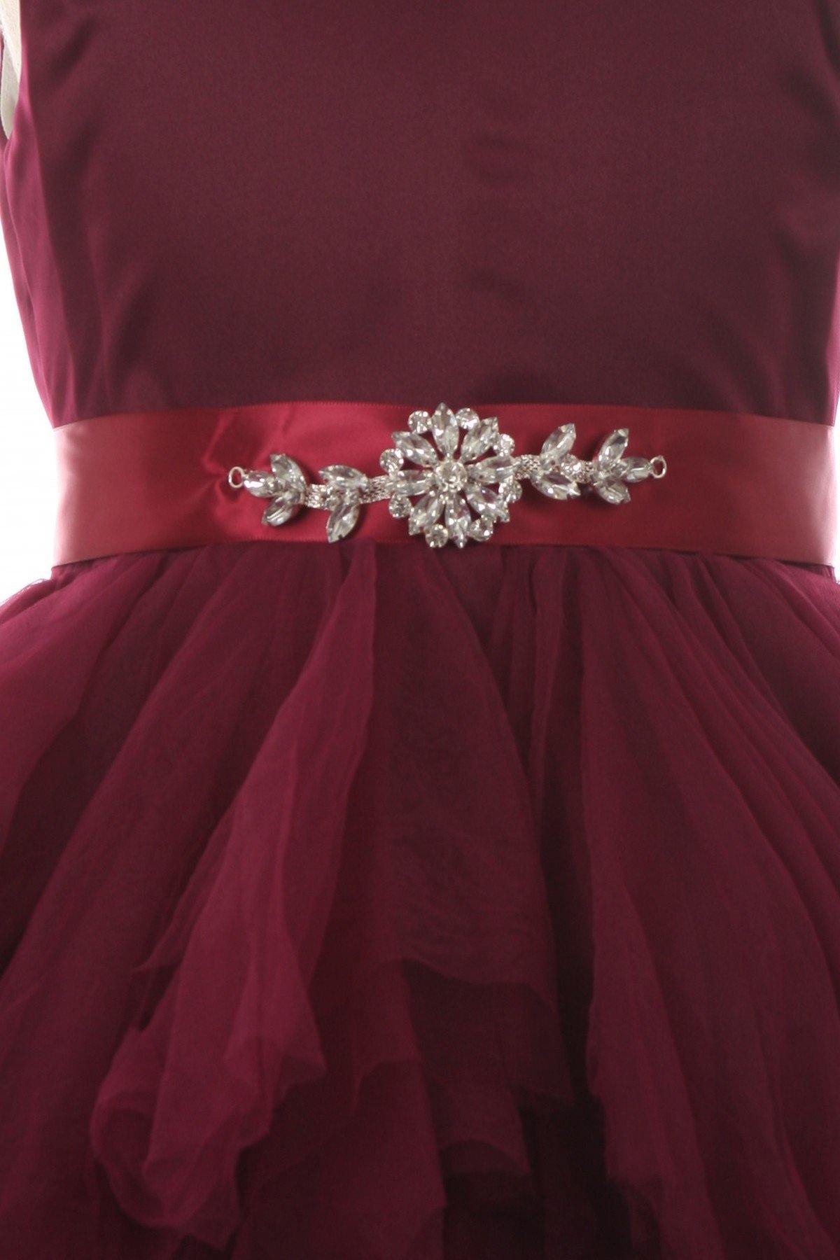 Sleeveless Satin High Low Flower Girls Dress