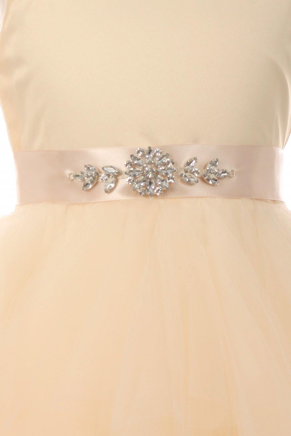 Sleeveless Satin High Low Flower Girls Dress