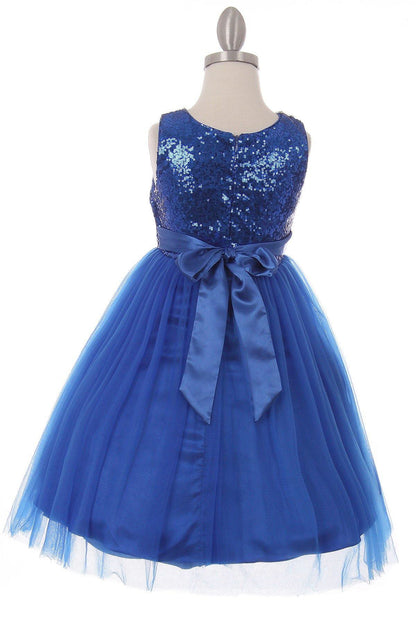 Sleeveless Sequin Short Dress Flower Girl - The Dress Outlet Cinderella Couture