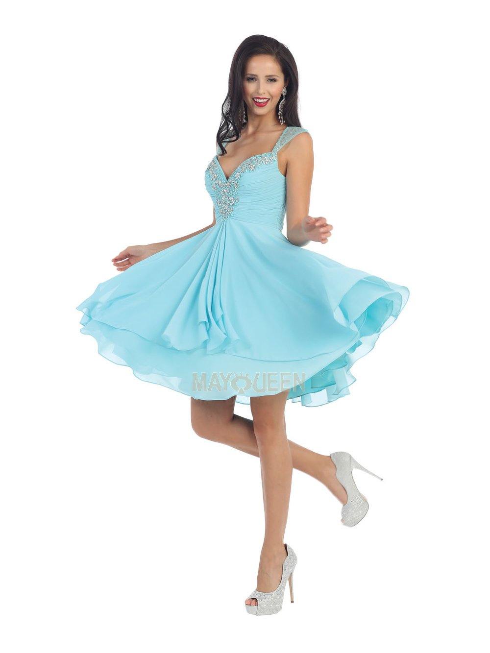 Sleeveless Short Dress Formal Cocktail - The Dress Outlet May Queen