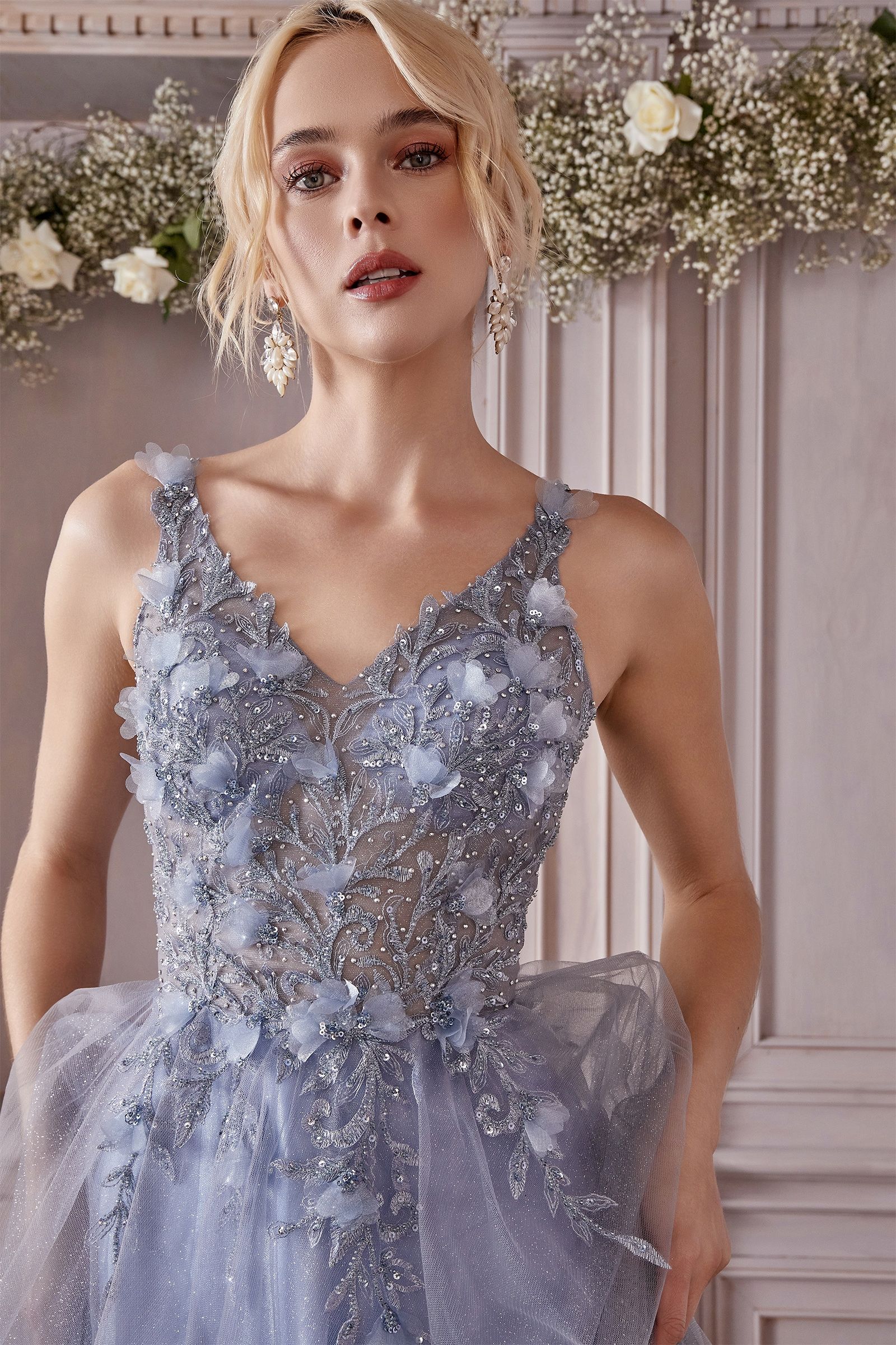 slim fit dress slacks A-Line/Princess Applique Tulle Sleeveless V-Neck Sweep Train Dresses US6 / Custom Color