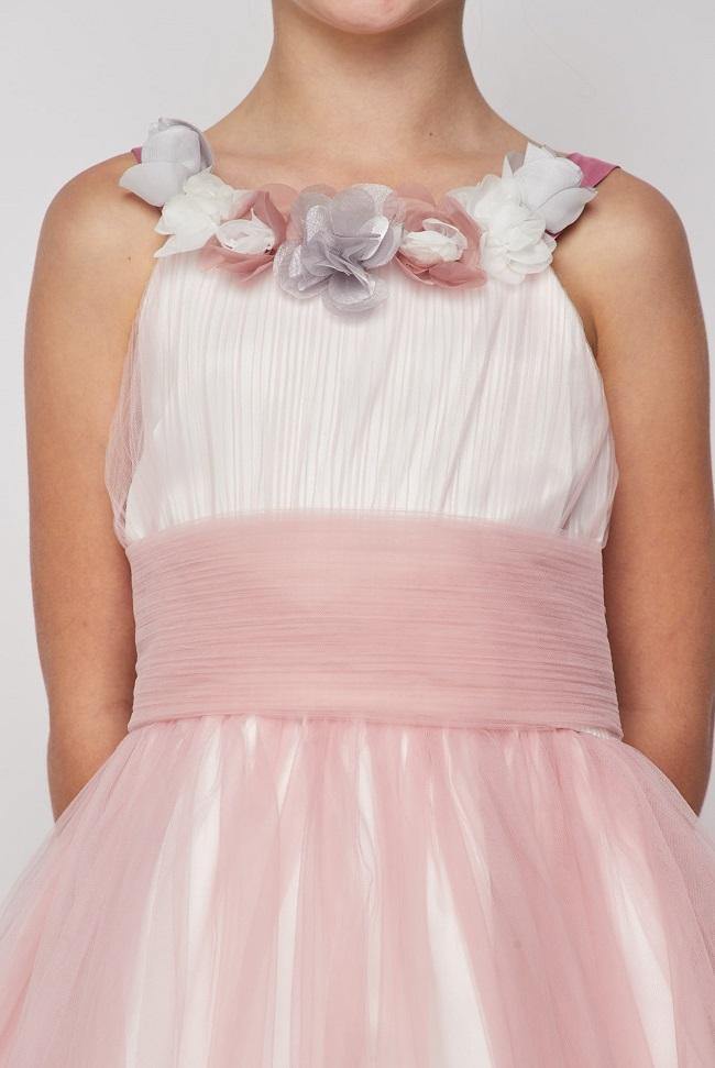 Soft Tulle with Floral Detailing Flower Girls Dress