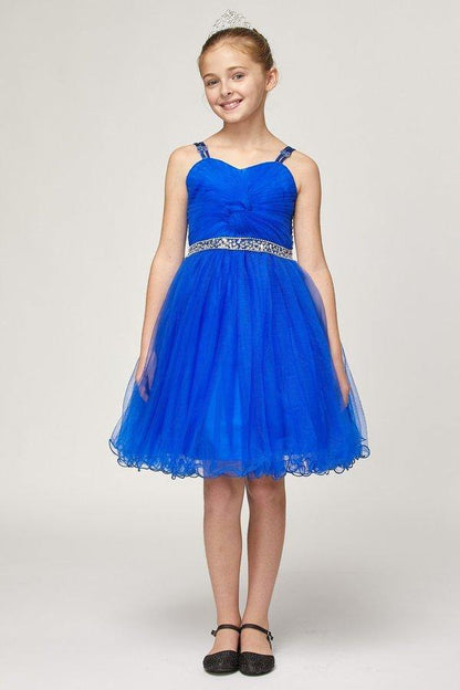 Spaghetti Strap Short Tulle Party Dress Flower Girl - The Dress Outlet Cinderella Couture
