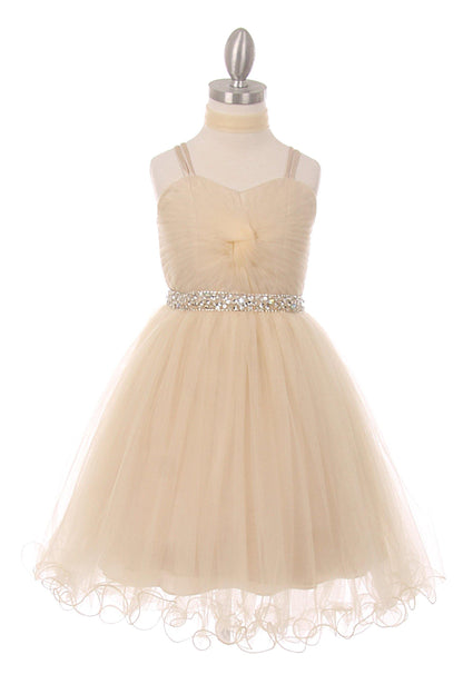 Spaghetti Strap Short Tulle Party Dress Flower Girl - The Dress Outlet Cinderella Couture