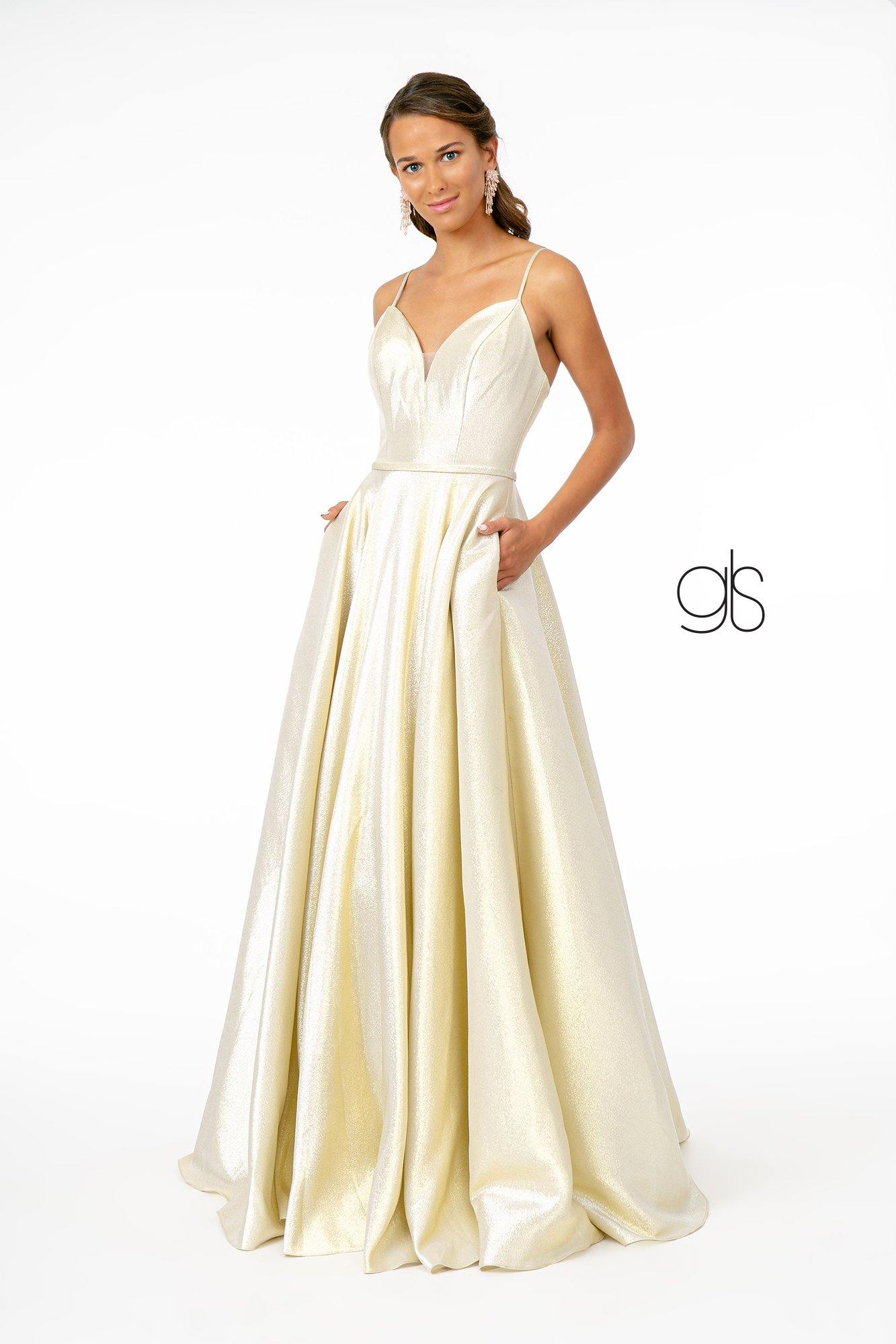 Rose Gold Spaghetti Strap Sweetheart A-Line Long Prom Dress for $181.99 ...