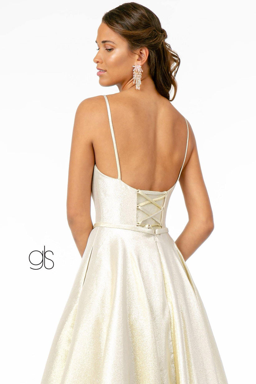 Rosa A Line Korsett Spaghetti stropper Prom Dress main image 1