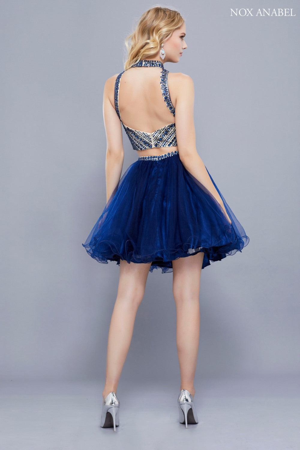 Sparkly Short Two Piece Prom Homecoming Dress
